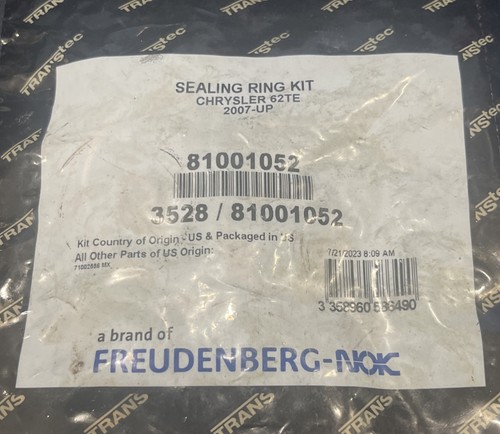 Chrysler 62TE Transmission SEALING RING KIT ( ROTATIONAL) 2007-up part #81001052 - Picture 2 of 2