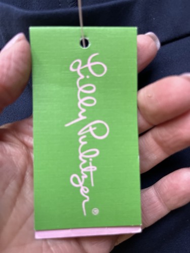 Pantaloni da pranzo elasticizzati Lilly Pulitzer Alessia in Midnight Navy taglia 10 nuovi $138 - Foto 6 di 10
