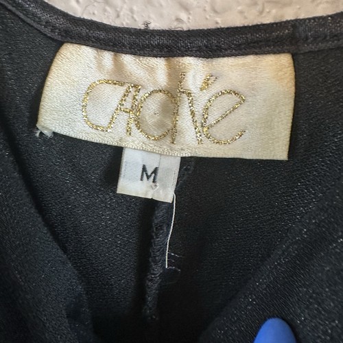 Vintage Cache Maxikleid schwarz Perlen ärmellos Größe Medium Stretch Y2K 90er - Bild 4 von 6