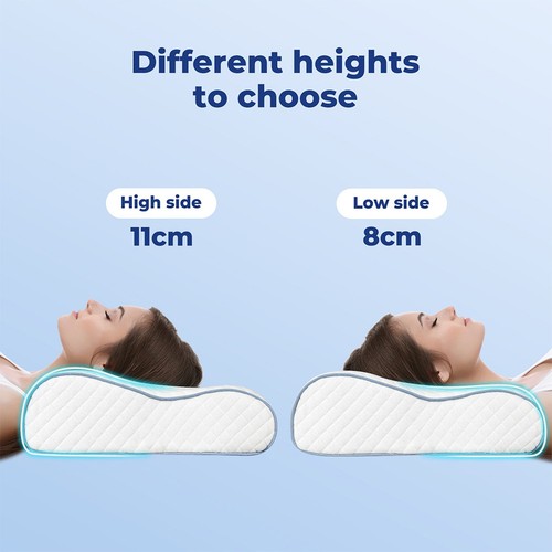 Dreamz Memory Foam Pillows Cervical Support Pilowcase Ergonomic Neck Pain Relief - Picture 8 of 30