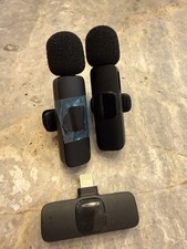 Wireless Lavalier Microphone Set for iPhone Lightning   Dual Clip-On Mics