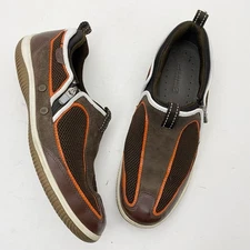 Sperry TopSider Destin Zip Brown Leather Slip On Shoe Sneakers Womens Size 8M