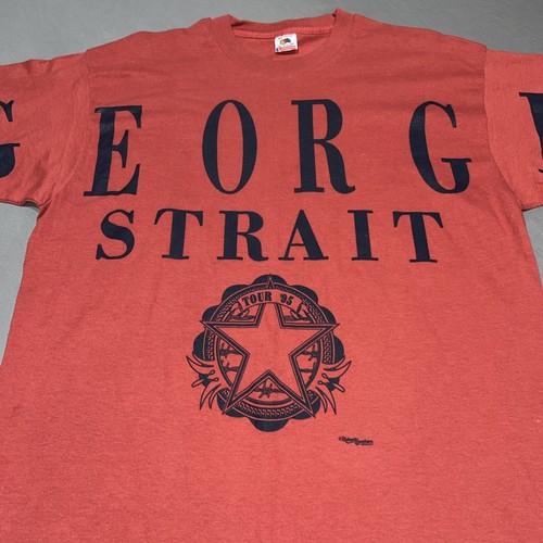 Vintage George Straight 1995 Tour Shirt Sleeve Shirt Men’s XL Maroon -4876 - Picture 5 of 15