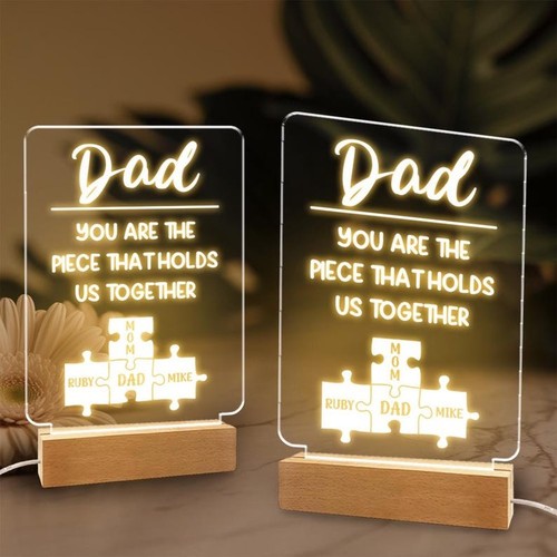Personalized Puzzle Piece Night Light – Custom Family LED Gift for Parents - Bild 5 von 6