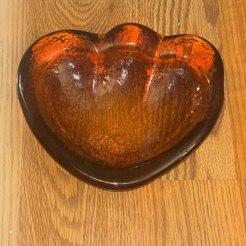Vintage Bernstein Blenko Kunst Glas Bärentatze Aschenbecher Schmuck Bonboniere LESEN - Bild 5 von 5