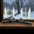 Set Of 4 Led Flameless Flicker Window Candle Black Light Sensor Battery Xodus