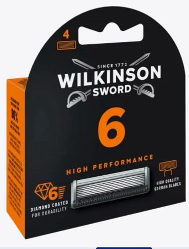 Wilkinson Sword 6 High Performance - 4 Stück Rasierklingen in OVP
