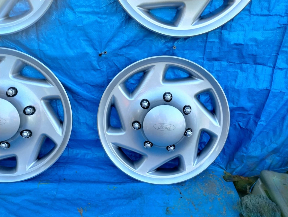 Juego de cubiertas de rueda plateadas 5 radios 16" FORD ECONOLINE VAN E150 250 350 97-18 7030A Foto 4 de 4