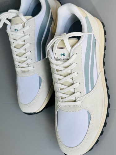 Paul Smith Herren Damon Weiß Uk8/EU42 Schuhe Sneaker Neu