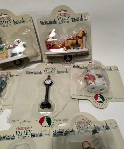 Lotto di 10 statuine miniature porcellana fine valle di Natale 1991 tendenze bordo  - Foto 3 di 10