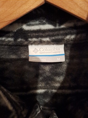 Columbia Fleece Jacket Womens Size M Black Gray Full Zip Aztec Fair Isle Nordic - Picture 3 of 8
