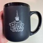 Philz Coffee Mug, Silver Log on Black Matte, Ceramic, San Francisco Restaurant