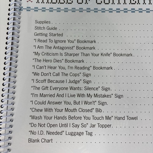 Rude Sarcastic Sarcasm Snarky Cross Stitch Booklet Spiral 14 Patterns - Picture 2 of 12