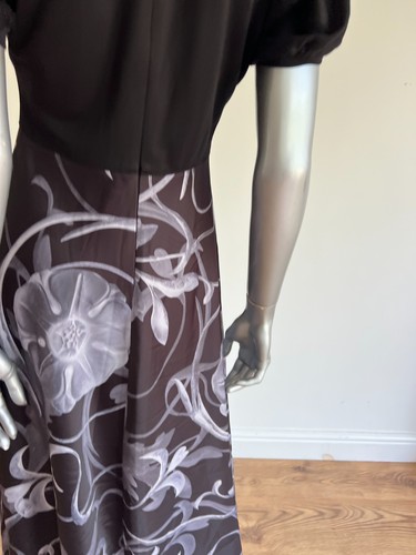 Ted Baker Midi Dress Womens TB 2 UK 10 Magylee Black Floral Skirt Short Sleeve - 第 20/21 張圖片