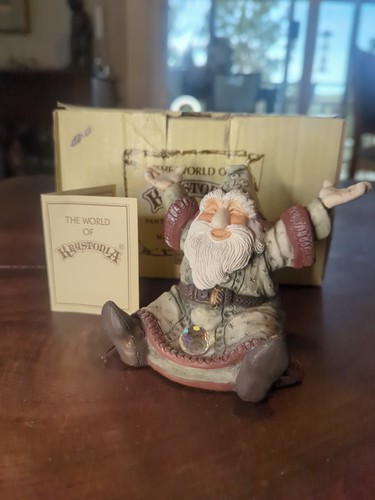 World of Krystonia Wizard Haapf Inglaterra 88 Sosteniendo Figura de Cristal Hada Fantasía - Imagen 1 de 3