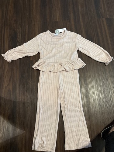 NWT Baby Gap Girls Pink Rib Knit 2 Piece Outfit Long Sleeve 4 Years - Picture 1 of 9