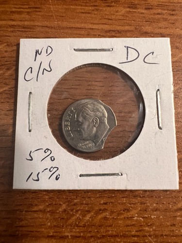 NO DATE Roosvelt Dime CLIPPED DOUBLE CLIP 19XX - Picture 2 of 5