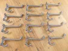 12 LARGE HARNESS HOOKS RACK COAT HAT CAST IRON HEAVY DUTY **READ DESCRIPTION**!!