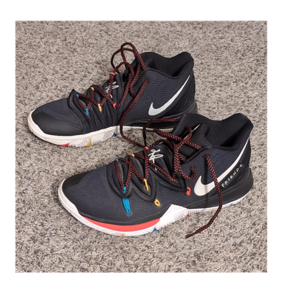 #ad Nike Kyrie 5 FRIENDS Basketball Shoes Black Multi Lace Up AO2918 006 Cushioned $200.00