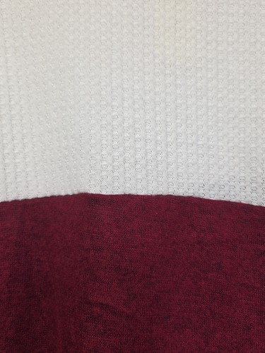 Top donna Francesca’s manica lunga colorblock taglia M maglia waffle bianco bordeaux - Foto 3 di 10