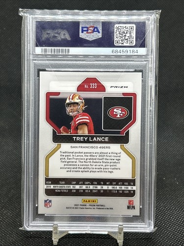 2021 Prizm Trey Lance RC Neon Green Pulsar PSA 9 MINT - Afbeelding 2 van 2