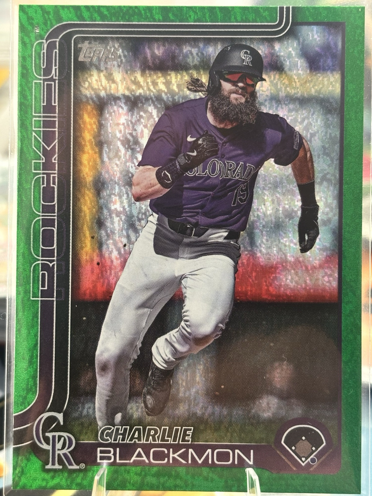CHARLIE BLACKMON 2025 Topps Series 1 GREEN RAINBOW FOIL #90/99 Rockies