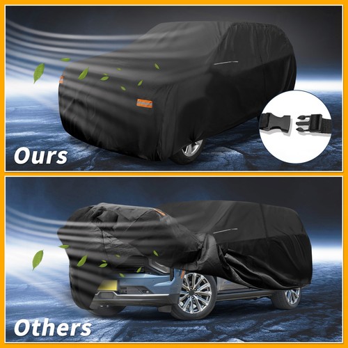 Car Cover All Weather for Chevrolet Tahoe 4 Door Black 210D-PU with Left Zippers - Bild 5 von 8