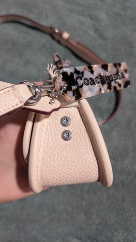 NWT Authentic  Coach Mini Wavy Dinky Bag Coachtopia Line Leather Crossbody Cloud - Picture 10 of 14