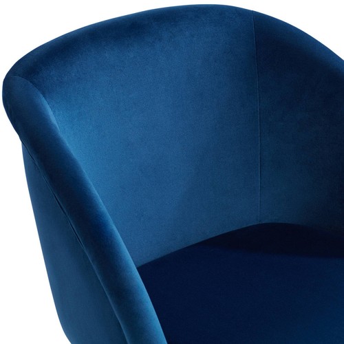 Nigel Black Bar Stool 26" High Modern Blue Cushion for Kitchen Counter Island - Picture 3 of 10