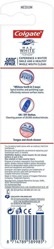 Colgate 360 Max White Sonic Power Medium Toothbrush with Medium Bristle pack 2 - Picture 4 of 7
