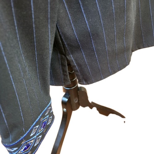 Bob Mackie Damen Nadelstreifen Blazer Jacke Größe Large bestickt Schmuck künstlerisch - Bild 20 von 23