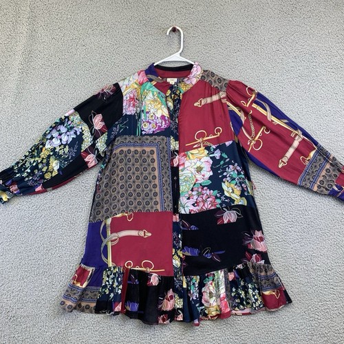 Tiny by Anthropologie Women's Dress Patchwork Bohemian Mini Dress Size Medium - Picture 1 of 11
