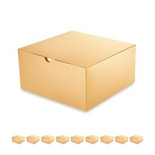 10 Pack Gold Gift Boxes with Lids 8x8x4 inch Paper Bridesmaid Proposal Boxes