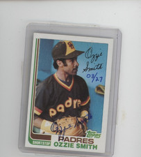 TOPPS OZZIE SMITH PADRES RARE BUYBACK #/27 AUTO AUTOGRAPH 1982 #95 STICKER