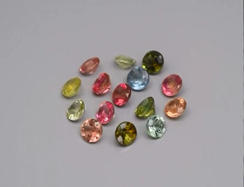 TOURMALINE 15 Pcs Set 4.05ct Fancy Color Round 4 to 4.2 mm Untreated VVS Clarity - Foto 11 di 24