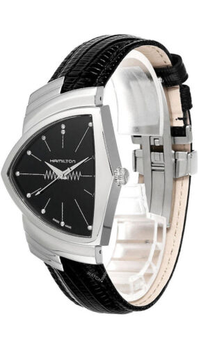 HAMILTON Ventura 31MM Quartz Black Dial Leather Men's Watch H24411732 - 第 1/4 張圖片