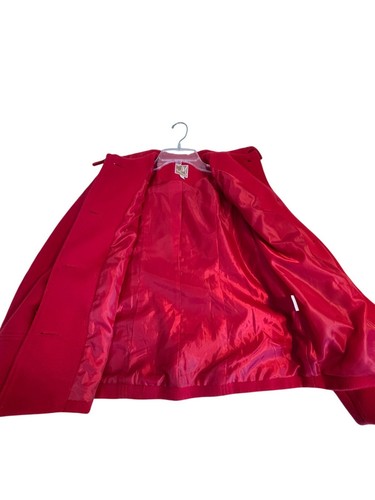 Abrigo para mujer JM Collection Petite rojo con botones bolsillos y escote con cuello P/P - Imagen 5 de 8