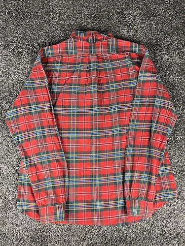 Ralph Lauren Mens XL Red Tartan Plaid Check 100% Cotton L/S Outdoor Custom Fit - Bild 9 von 11