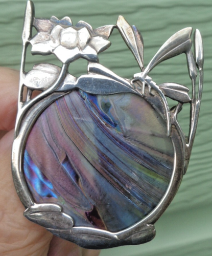 Pat Cheney Brooch Pendant Dragonfly Stg Silver Art Nouveau John Ditchfield Glass - Foto 10 di 16