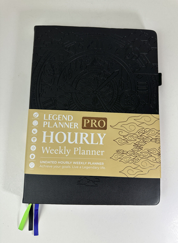 Legend Planner Pro Hourly Schedule Weekly Daily Organizer Book Journal A4 Black - Foto 7 di 11