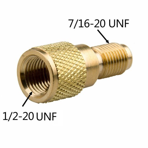 A/C Can Adapter 1/4" Male to 1/2" ACME Valve Can Tap Female Charging Hose Vacuum - Picture 3 of 13