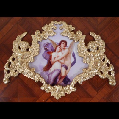 Eros and Woman by Lemoine.Faux ormolu.Furniture mounts//decor.