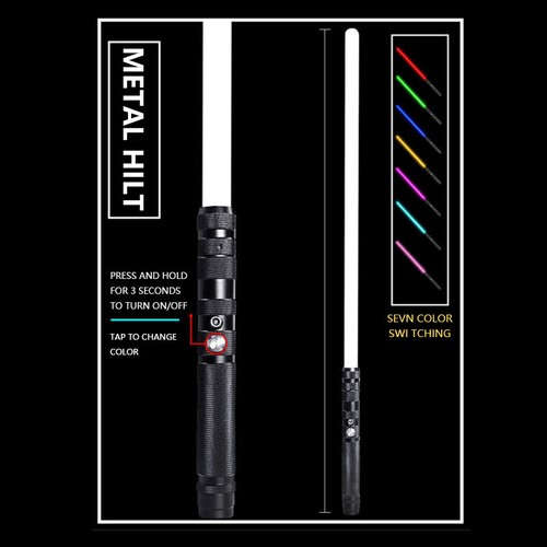 Lightsaber RGB Heavy Dueling Metal Handle Light Saber Toy 7 Colors Changeable,UK - Picture 17 of 27