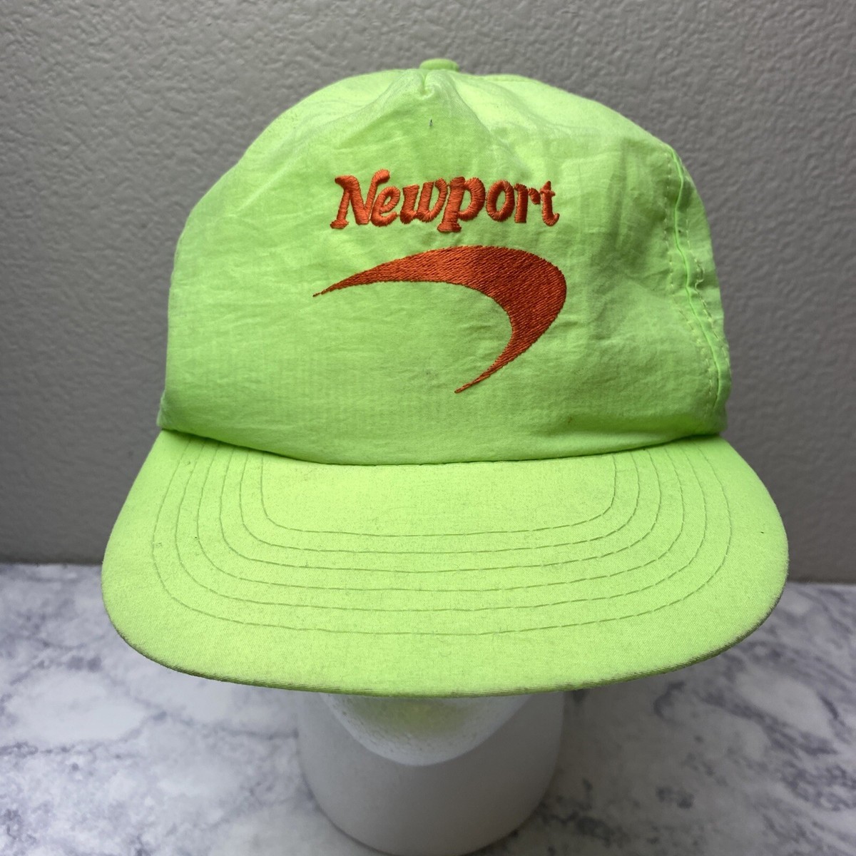 newport cigarettes hat (Orange) Snapback just spot clean and dry in shade. Vintage 90's Newport Pleasure Cigarette