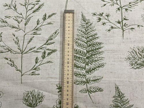 Country Herbs Cotton Fabric BEIGE GREEN Curtain Roman Blind Upholstery - Picture 6 of 7