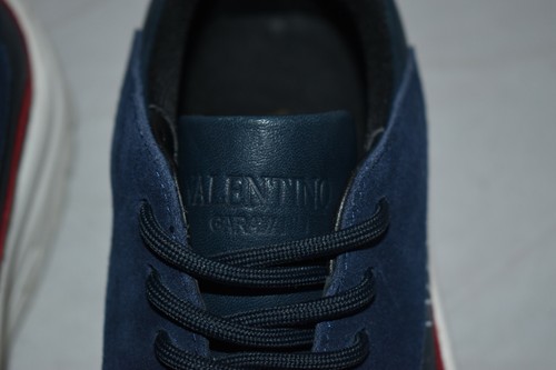 Valentino Gumboy Calfskin Suede Navy White Trainers Sneakers Mens EU 41 UK 7 - Picture 7 of 12