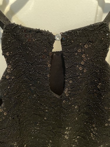 Lily Rose Sequin Juniors Black Lace Embellished Crop Top Size: M Pre-owned - Foto 4 di 5