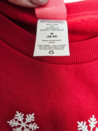 Disney Santa Mickey Sweatshirt Red Men's Size Medium Long Sleeve New Holiday - Picture 6 of 6
