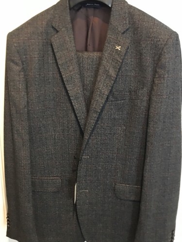Neu mit Etikett $ 175 Gianni Ragusa karierter Herrenanzug aus 100 % italienischer Wolle Größe 44 UVP $ 950