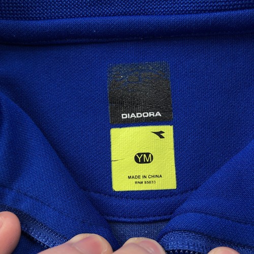 Diadora Jacket Boys Medium Blue Full Zip Bomber Soccer Warm Up Youth - Picture 5 of 8